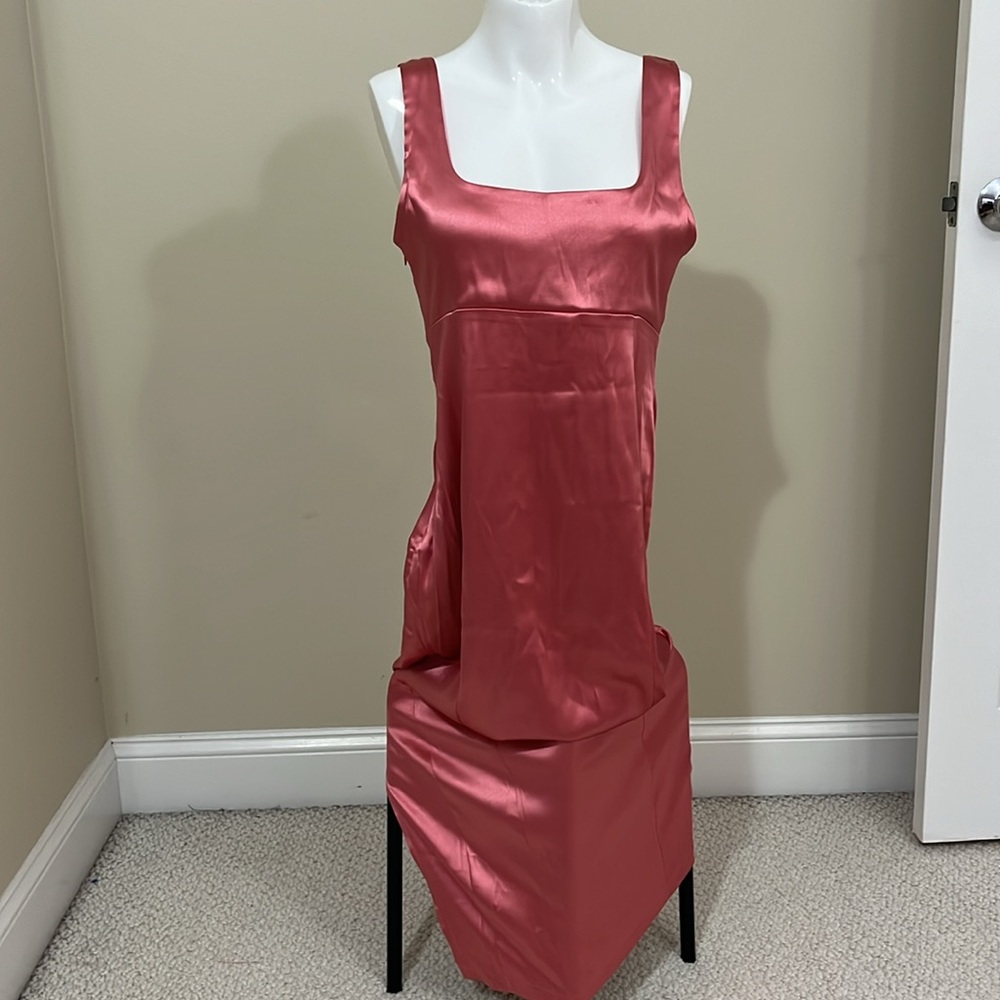 NWT Anthropologie Maeve Square Neck Satin Midi Dress